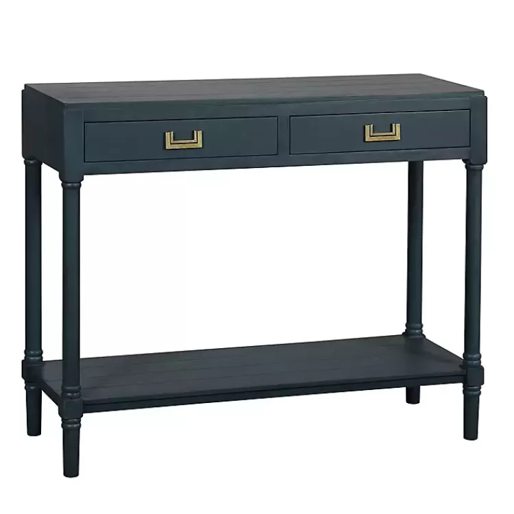 Navy Wood 2-Drawer Layla Console Table>Kirklands Home Best Sale