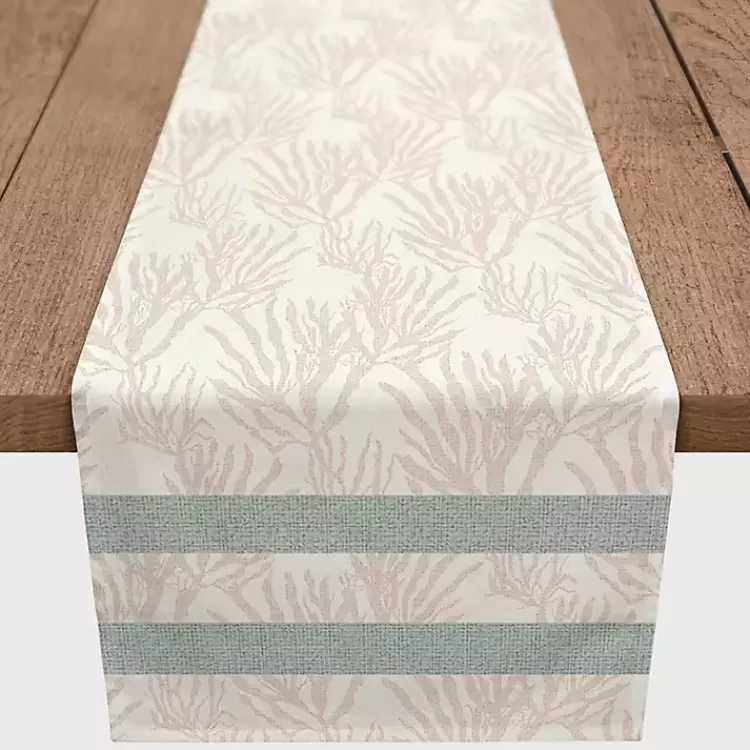 Neutral Coral Stripe Table Runner, 72 in.>Kirklands Home New