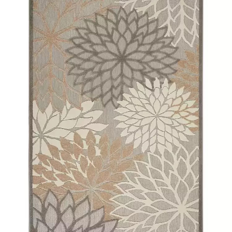 Neutral Floral Burst Outdoor Area Rug, 5x7>Kirklands Home Shop