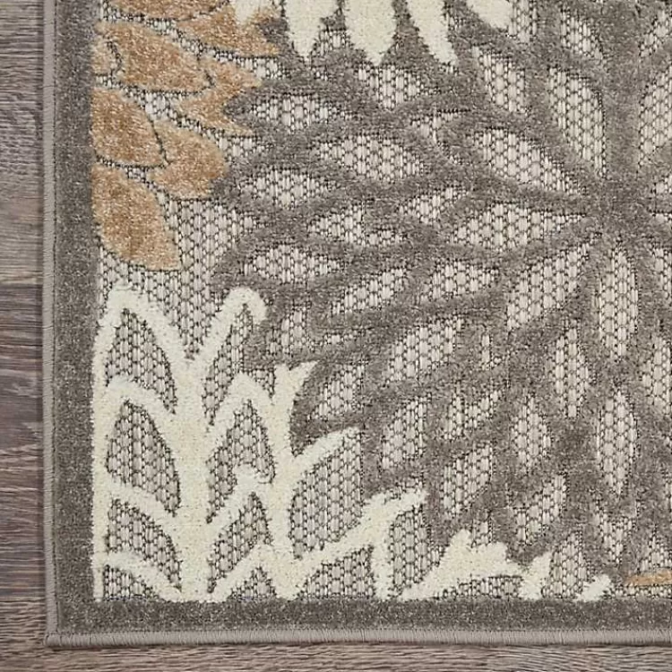 Neutral Floral Burst Outdoor Area Rug, 5x7>Kirklands Home Shop