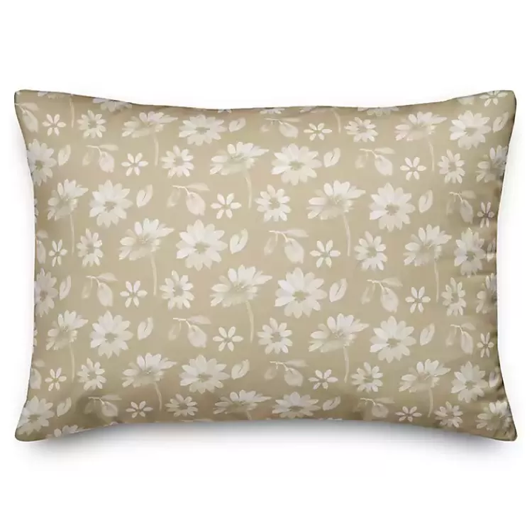 Neutral Floral Outdoor Throw Pillow>Kirklands Home Clearance