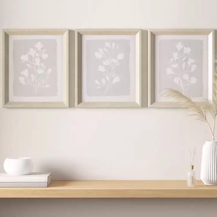 Neutral Floral Sprigs 3-pc. Framed Art Set>Kirklands Home Flash Sale