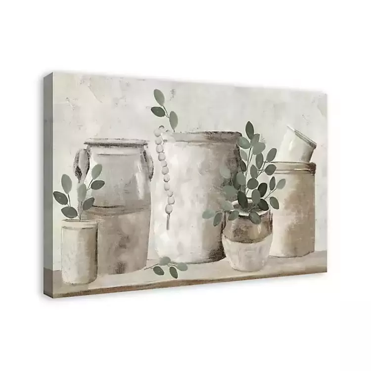 Neutral Greenery Pottery Canvas Art Print>Kirklands Home Fashion