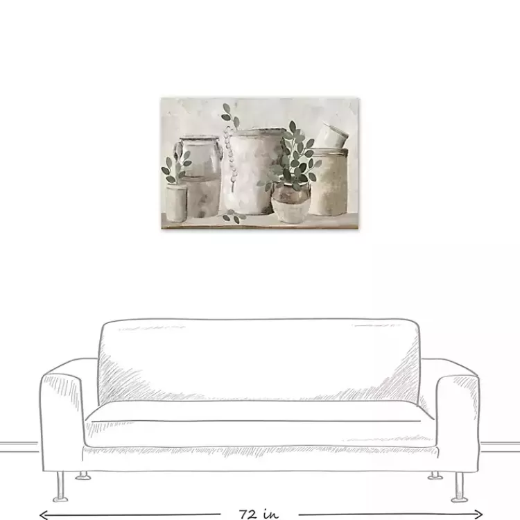 neutral_greenery_pottery_canvas_art_print_4.webp Neutral Greenery Pottery Canvas Art Print>Kirklands Home Fashion