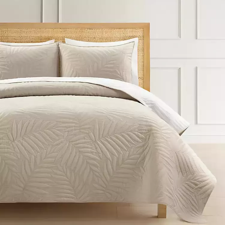 Neutral Leaf Reversible 3-pc. Cali King Quilt Set>Kirklands Home Cheap