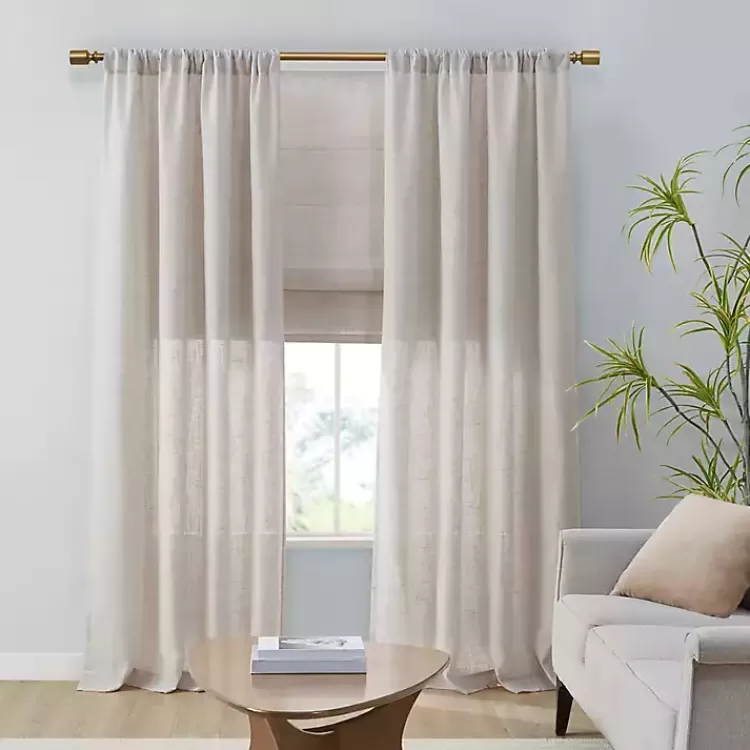 Neutral Linen Blend Curtain Panel Set, 84 in>Kirklands Home Online