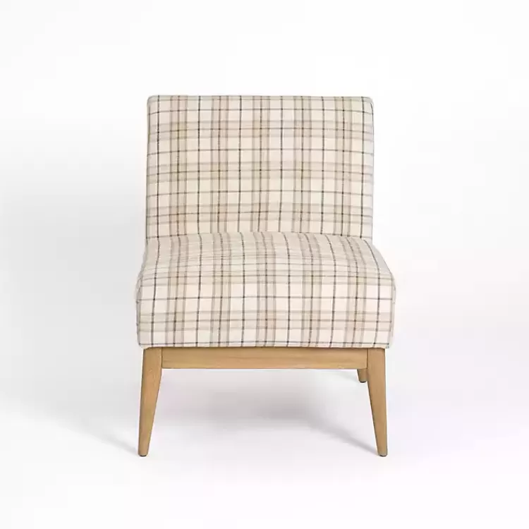 Neutral Plaid Slipper Accent Chair>Kirklands Home Cheap