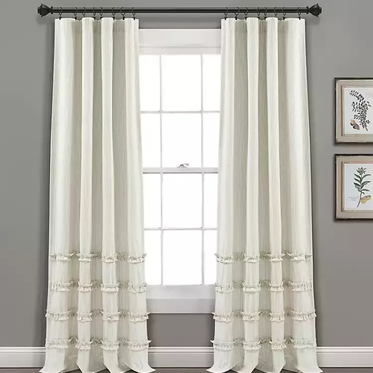 Neutral Vintage Stripe Curtain Panel Set, 95 in.>Kirklands Home Cheap