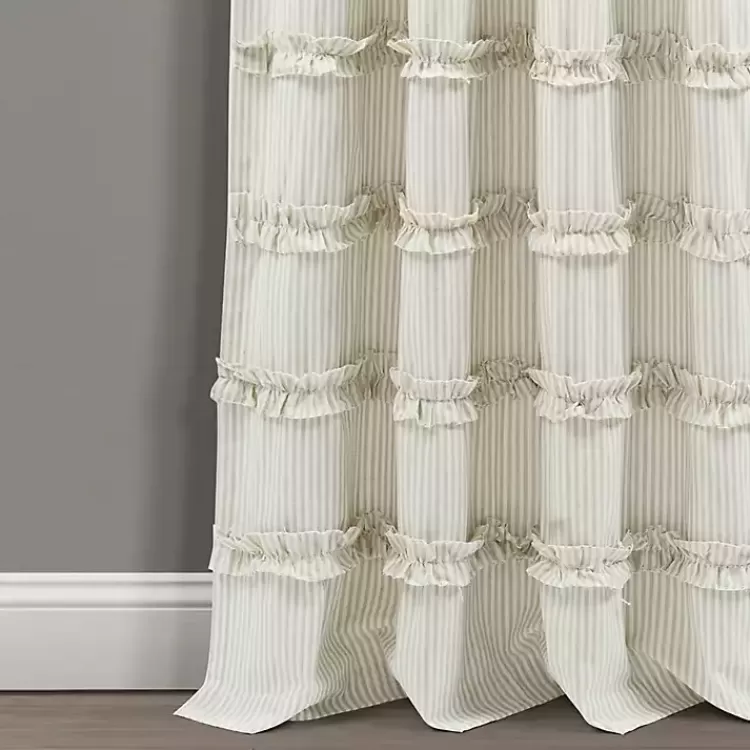 Neutral Vintage Stripe Curtain Panel Set, 84 in.>Kirklands Home Sale