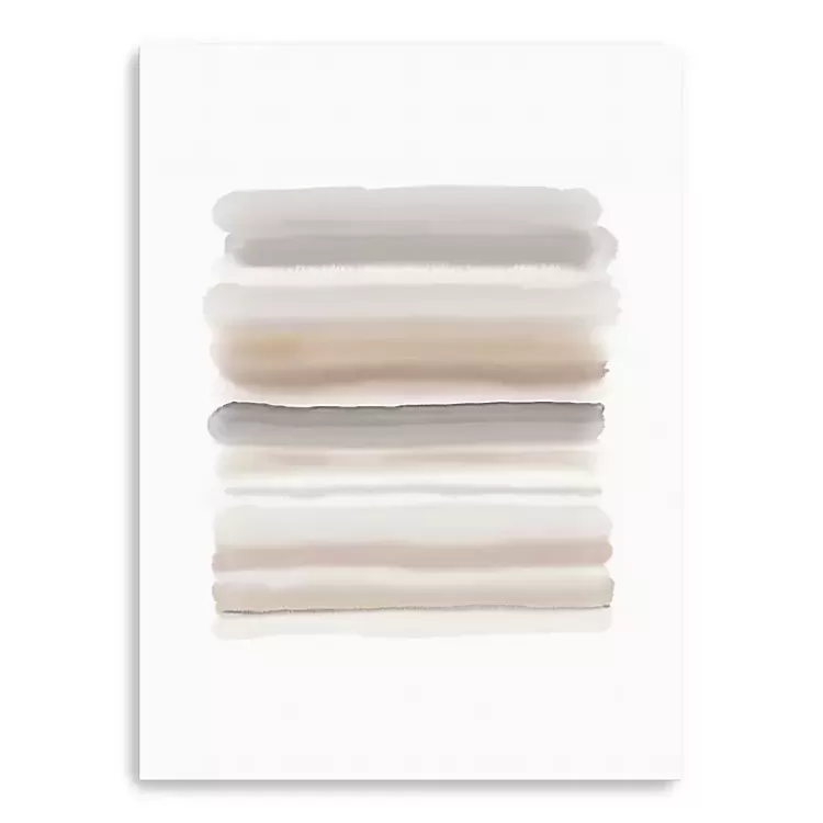 Neutral Watercolor Stripes Canvas Art Print>Kirklands Home Cheap