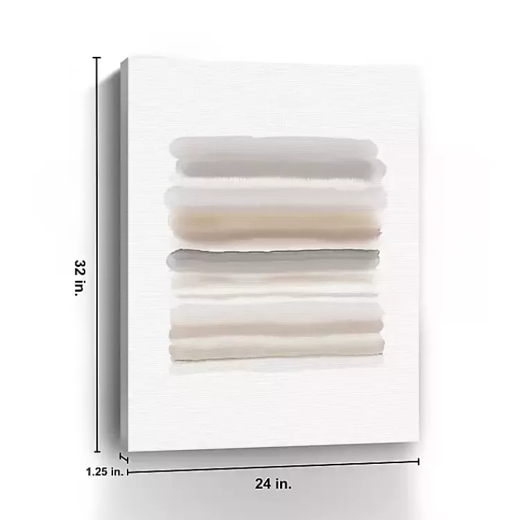 Neutral Watercolor Stripes Canvas Art Print>Kirklands Home Cheap