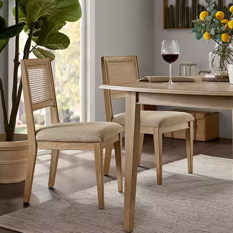 Neutral Woven Back Dining Chairs, Set of 2>Kirklands Home New