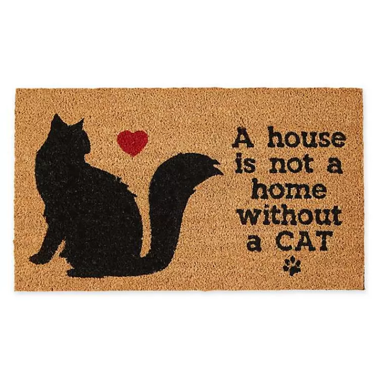 Not Home Without a Cat Coir Doormat>Kirklands Home Clearance