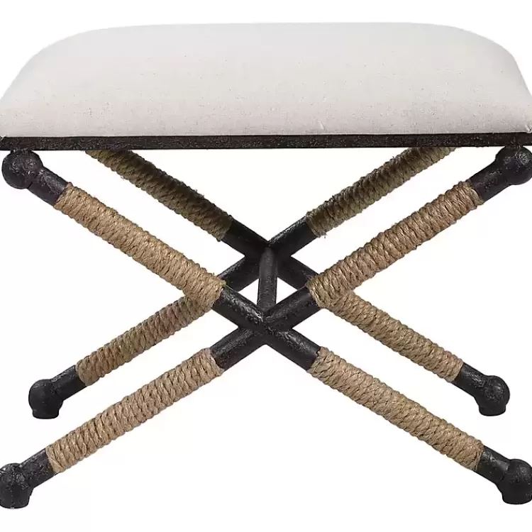 Oatmeal Upholstered Wrapped Rope Frame Bench>Kirklands Home Best