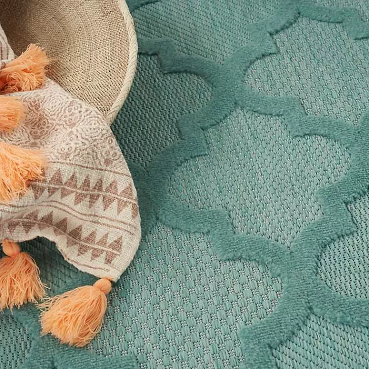 ocean_aqua_trellis_outdoor_area_rug_x_6.webp Ocean Aqua Trellis Outdoor Area Rug, 4x6>Kirklands Home Clearance