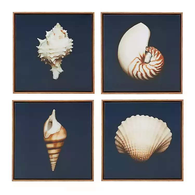 Ocean Shell Framed Canvas Art Prints, Set of 4>Kirklands Home Best