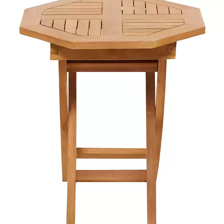 octagonal_brown_wood_slatted_outdoor_accent_table_6.webp Octagonal Wood Slatted Outdoor Accent Table>Kirklands Home Cheap
