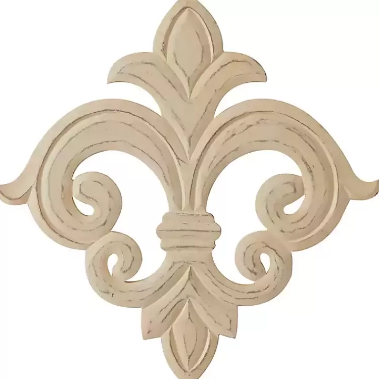 Off-White Distressed Fleur De Lis Wall Decoration>Kirklands Home Best Sale
