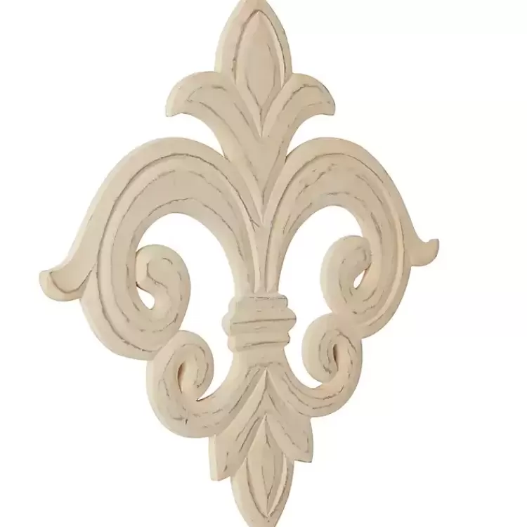 Off-White Distressed Fleur De Lis Wall Decoration>Kirklands Home Best Sale