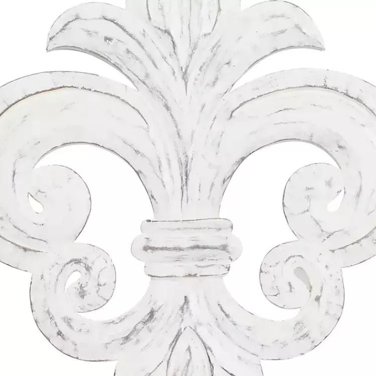 Off-White Distressed Fleur De Lis Wall Decoration>Kirklands Home Best Sale