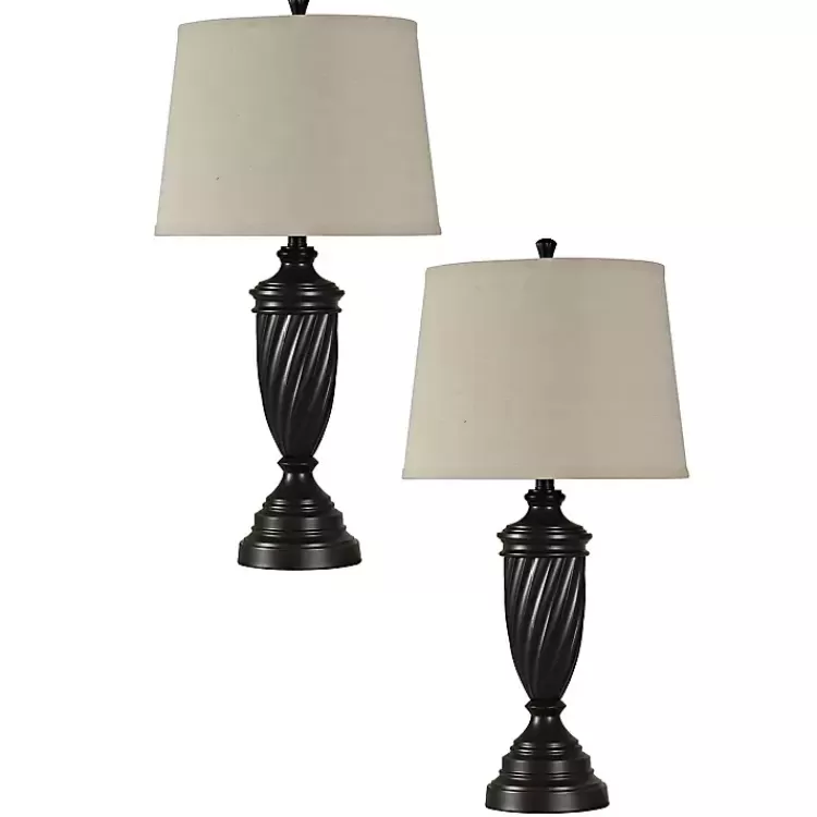 Oiled Bronze Twisted Urn Table Lamps, Set of 2>Kirklands Home Outlet