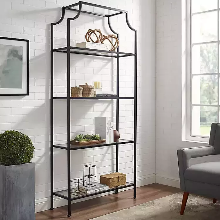 Oil-Rubbed Bronze 4-Tier Glass Ashlee Etagere>Kirklands Home Online