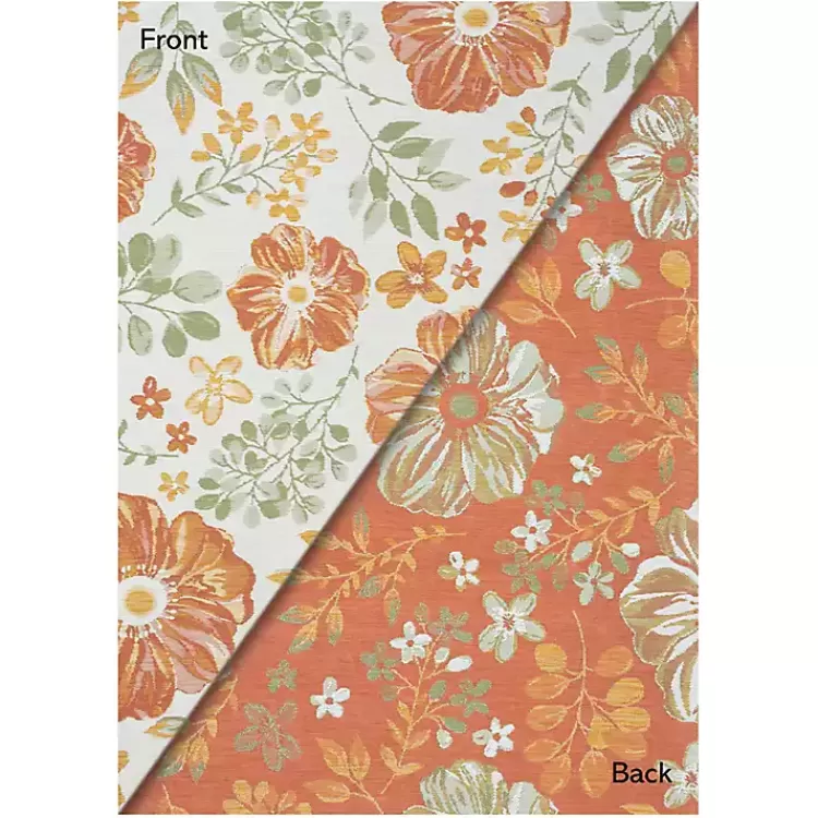 Orange & Green Floral Reversible Outdoor Rug, 5x7>Kirklands Home Best