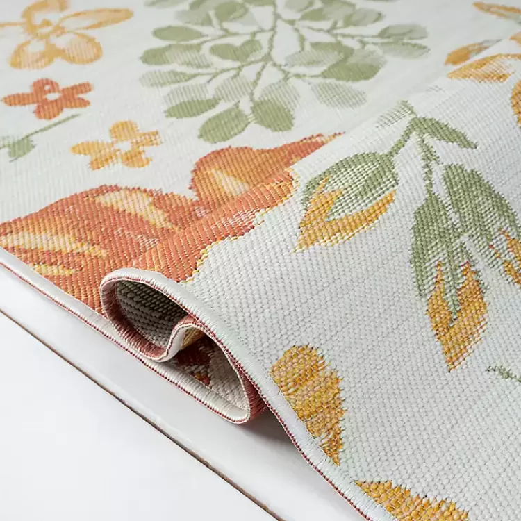 orange__green_floral_reversible_outdoor_rug_x_6.webp Orange & Green Floral Reversible Outdoor Rug, 5x7>Kirklands Home Best
