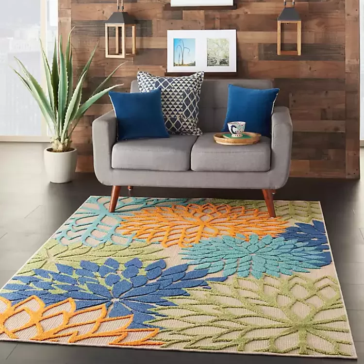 orange_bright_floral_burst_outdoor_area_rug_x_7.webp Orange Bright Floral Burst Outdoor Area Rug, 5x7>Kirklands Home Discount