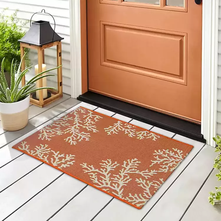 orange_coral_indooroutdoor_rug_x_6.webp Orange Coral Indoor/Outdoor Rug, 3x4>Kirklands Home Flash Sale