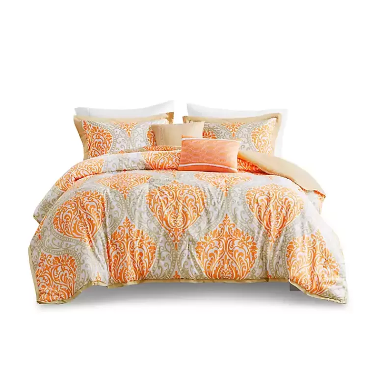 Orange Damask 5-pc. Full/Queen Comforter Set>Kirklands Home Best