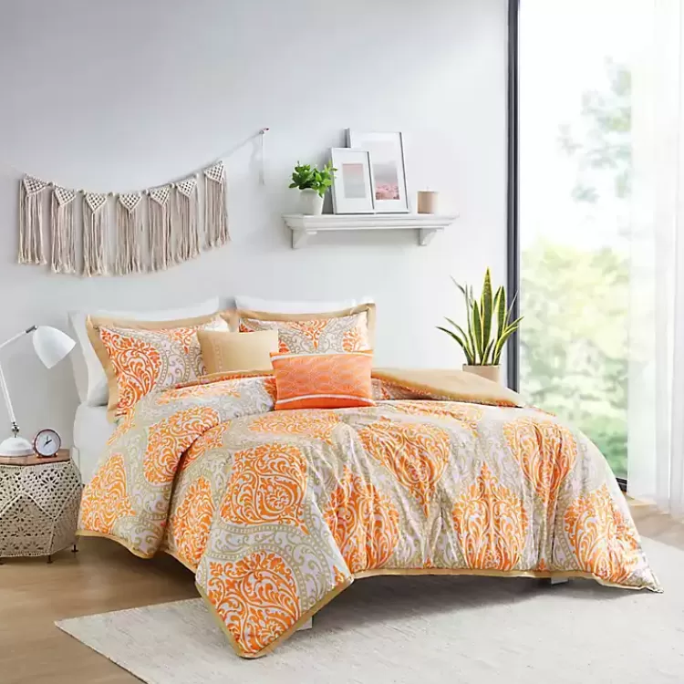 Orange Damask 4-pc. Twin/Twin XL Comforter Set>Kirklands Home Best