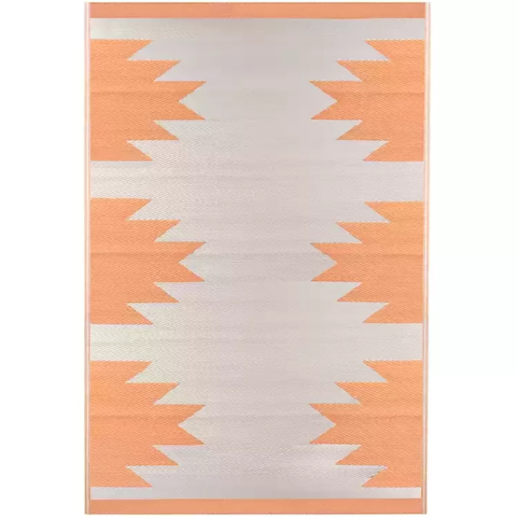 Orange Geometric Outdoor Area Rug, 4x6>Kirklands Home Online
