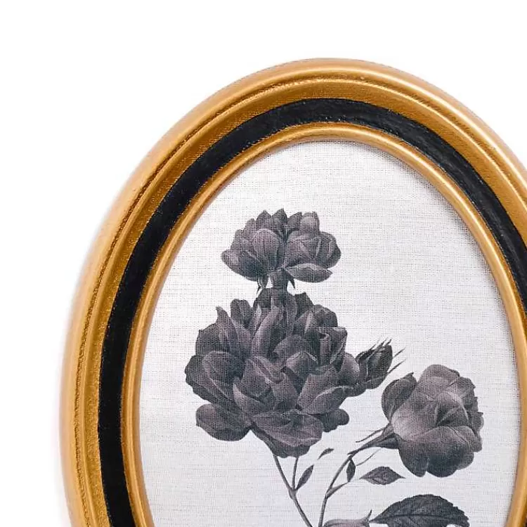 Oval Black Floral Framed Art Print>Kirklands Home New