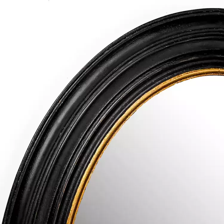 Oval Bodiford Black and Gold Wall Mirror>Kirklands Home New