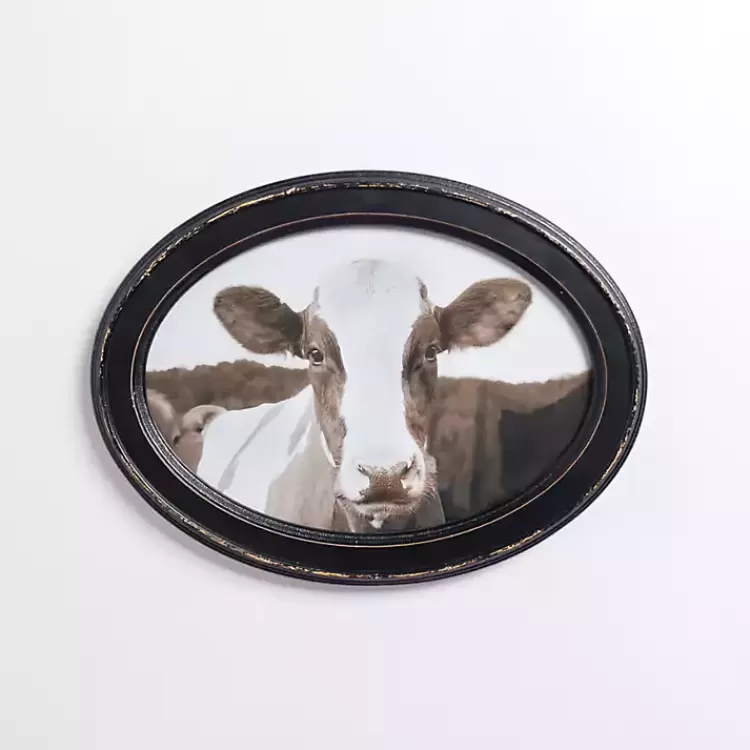 Oval Cow Selfie Framed Art>Kirklands Home Cheap