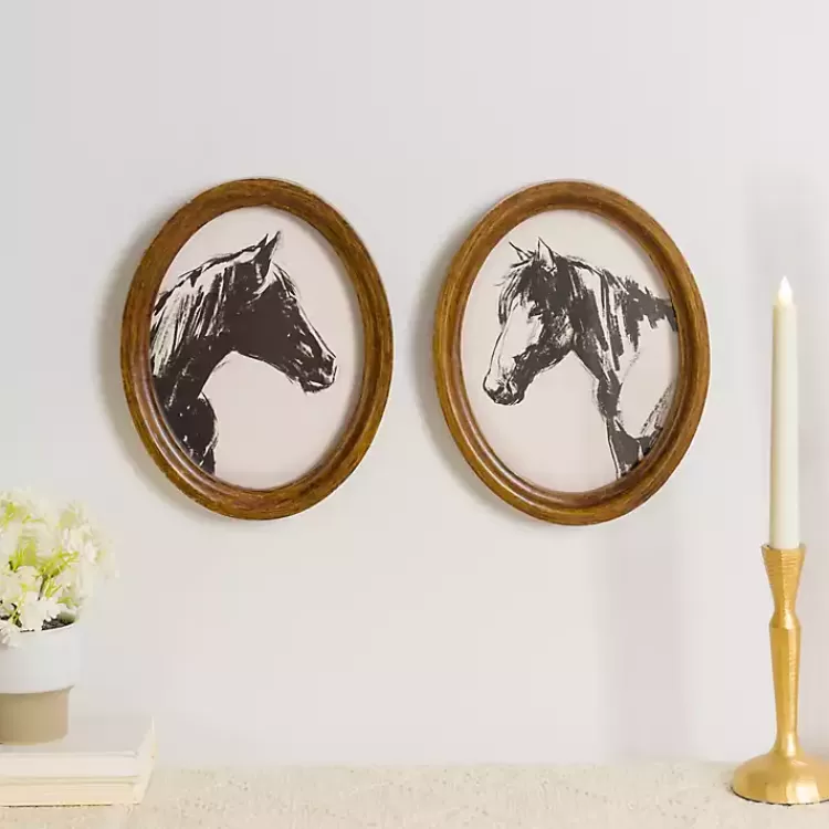 Oval Horse Portrait Framed Art Prints, Set of 2>Kirklands Home Sale