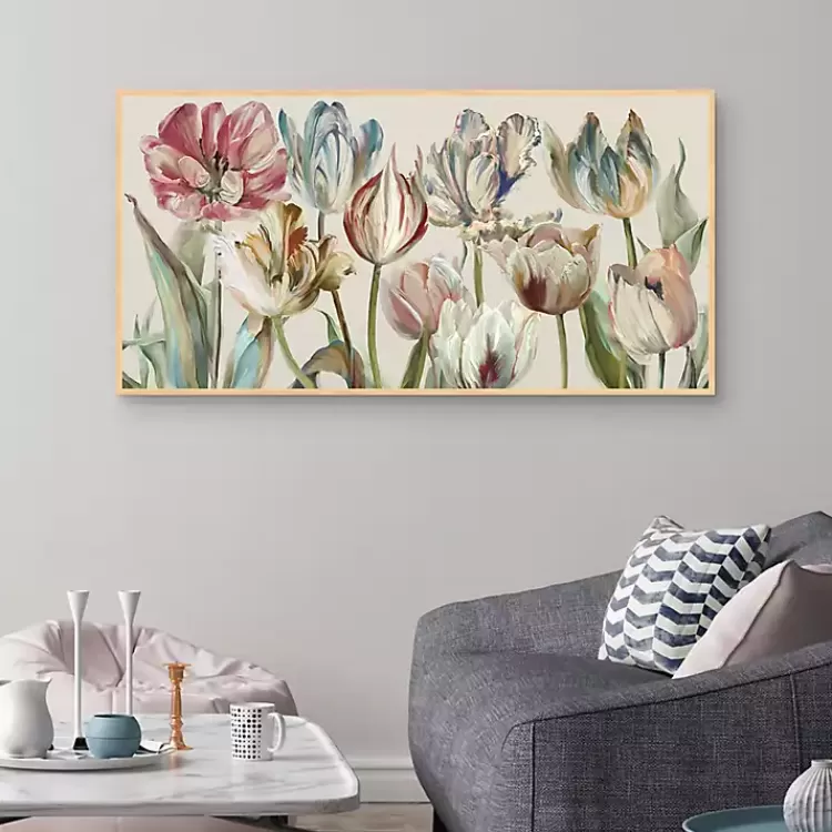 parrot_tulips_framed_canvas_art_print_2.webp Parrot Tulips Framed Canvas Art Print>Kirklands Home Fashion