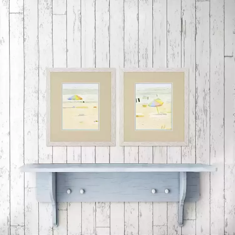 Pastel Beach Umbrella Framed Art Prints, Set of 2>Kirklands Home Best Sale