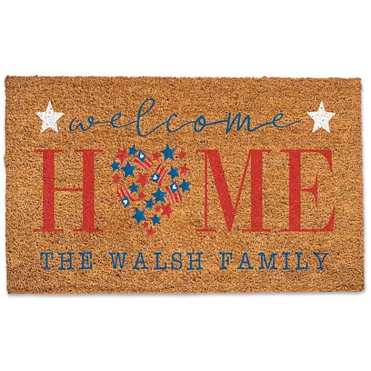 Patriotic Welcome Home Personalized Doormat>Kirklands Home Shop