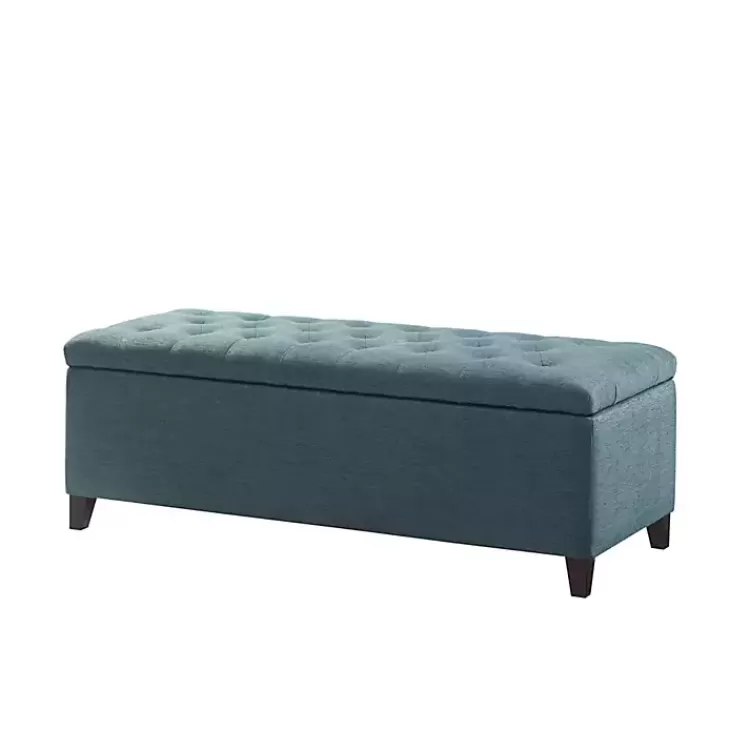 Peacock Button Tufted Storage Bench>Kirklands Home Flash Sale
