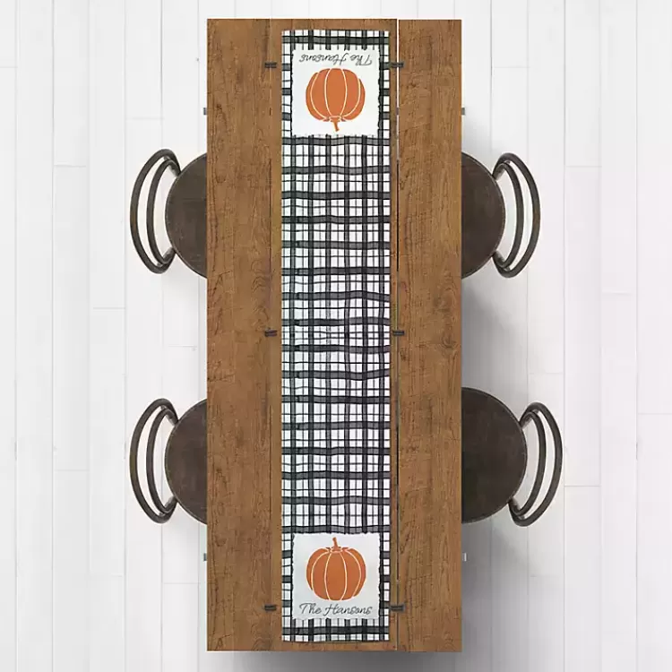 Personalized Black and White Plaid Table Runner>Kirklands Home Clearance