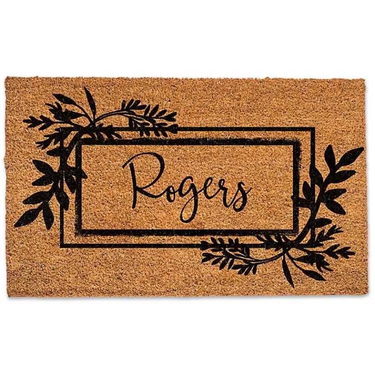 Personalized Botanical Border Doormat>Kirklands Home Best Sale