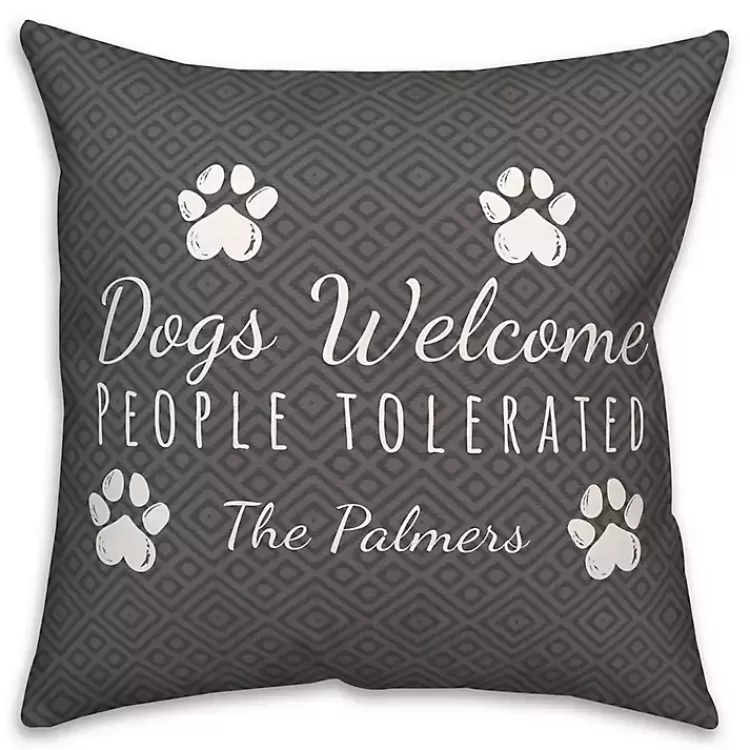 Personalized Dogs Welcome Paws Pillow>Kirklands Home Cheap