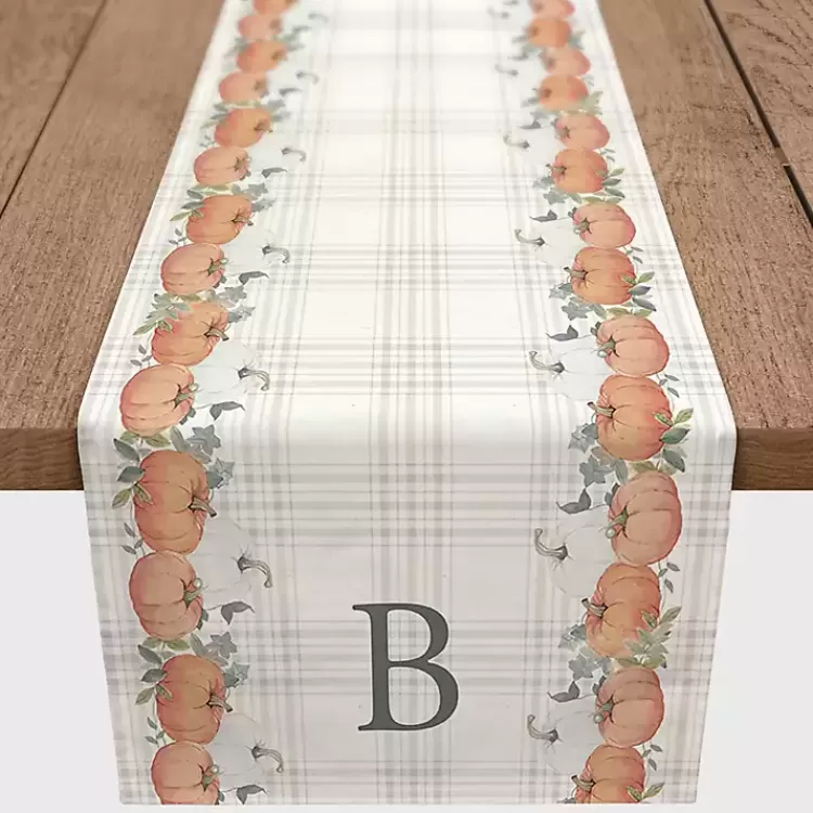 Personalized Plaid Monogram Table Runner, 72 in.>Kirklands Home Outlet