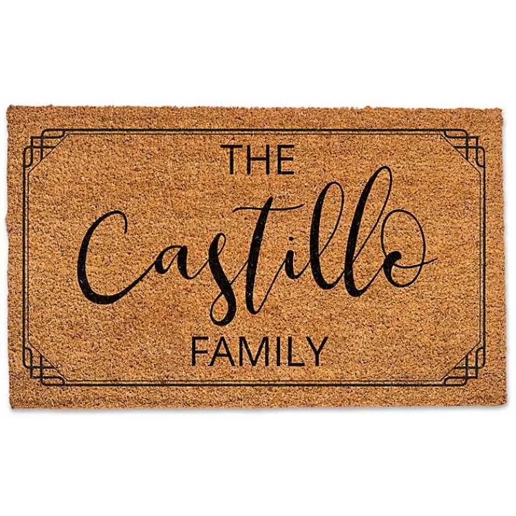 Personalized Simple Boarder Coir Doormat>Kirklands Home Fashion