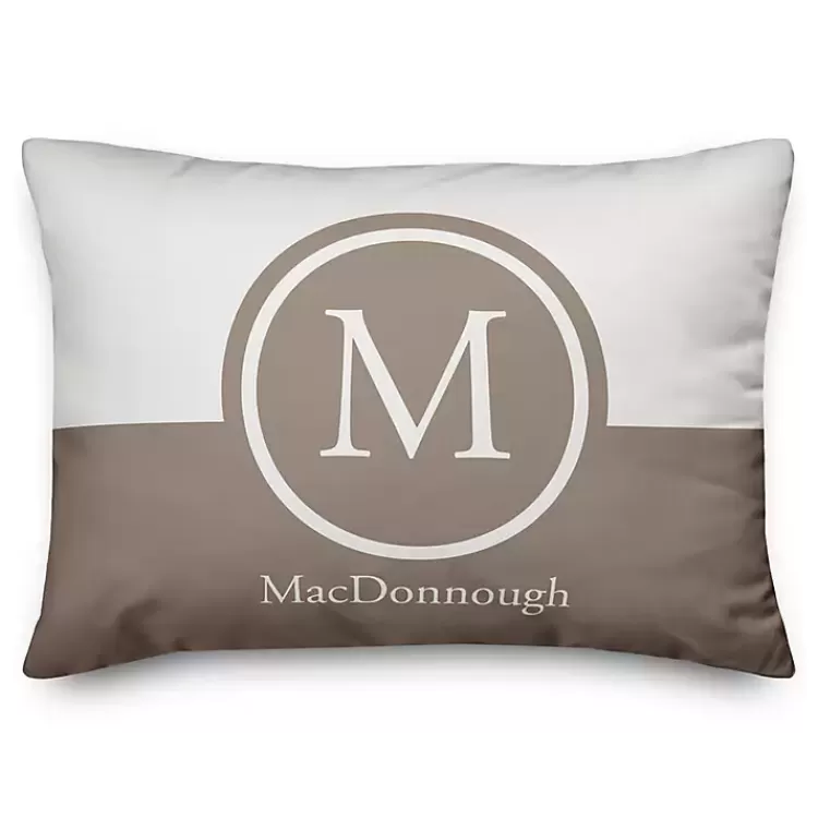 Personalized Simple Circle Monogram Outdoor Pillow>Kirklands Home Hot