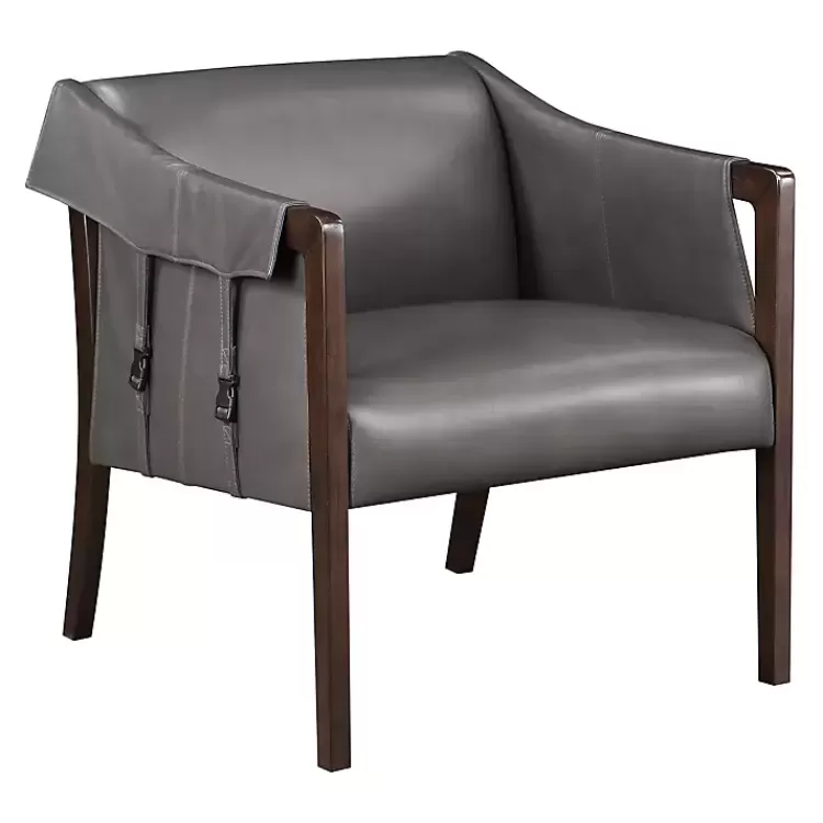 Pewter Parkfield Faux Leather Accent Chair>Kirklands Home Hot