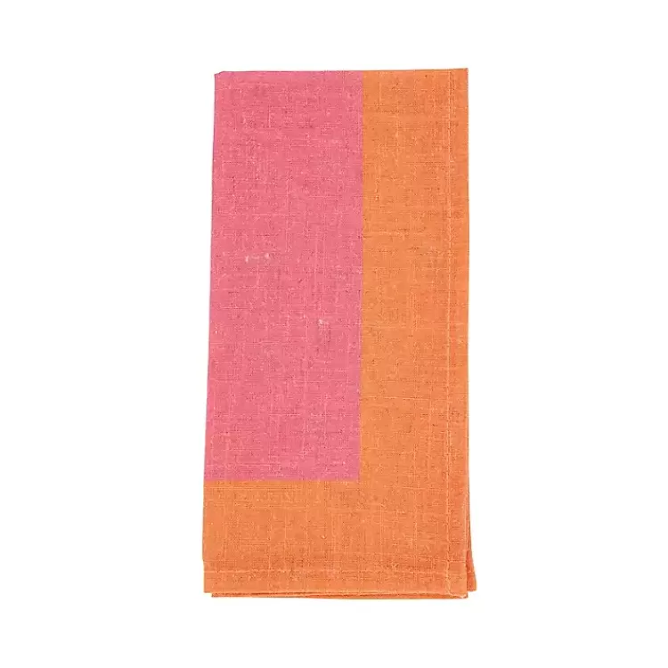 Pink and Orange Colorblock Napkins, Set of 4>Kirklands Home Cheap