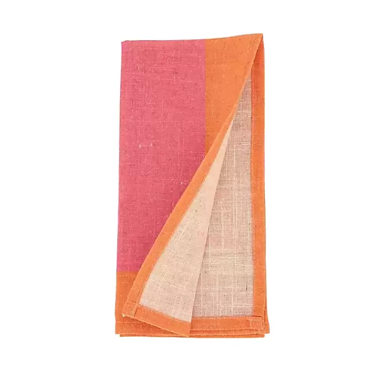Pink and Orange Colorblock Napkins, Set of 4>Kirklands Home Cheap